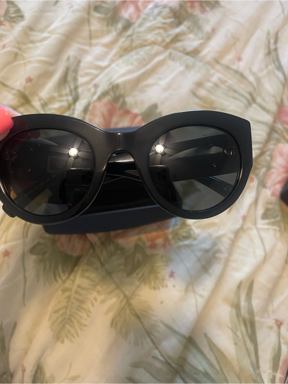 Versace Black Women's Oversized Cat-Eye Sunglasses